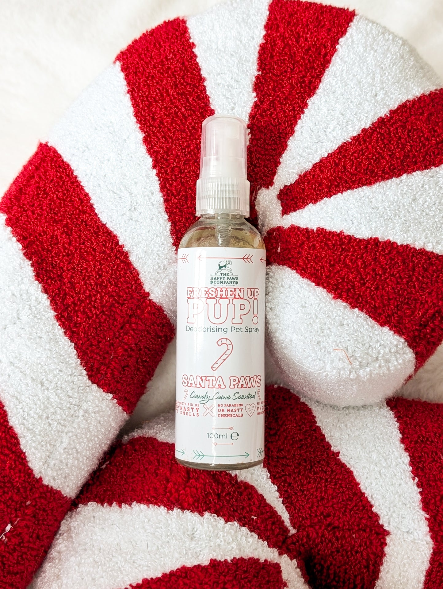 Freshen Up Pup! – Deodorising Dog Spray – Santa Paws, Candy Cane Scented